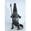 Nifao Bronze Alligator Golf Statue –Whimsical Indoor/Outdoor Sculpture,Alligator Holding Golf Club & Cigar, Wax Casting on Bronze Finish,Fun Golf Decor for Patios,Clubs &Collectors19 x 23" x 36"H