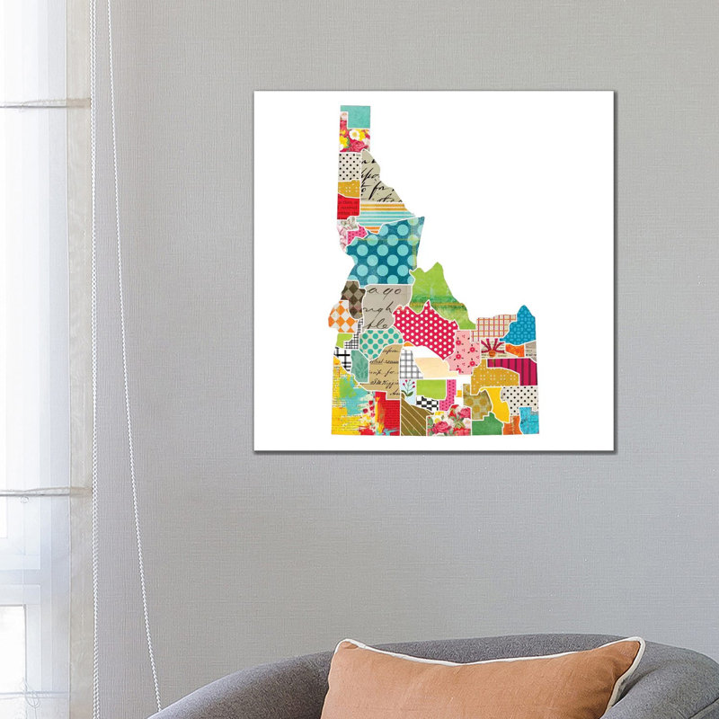 Idaho Quilted Collage Map by Traci Anderson - Wrapped Canvas Gallery-Wrapped Canvas Giclée