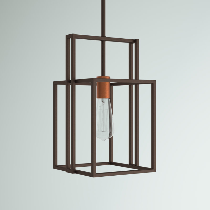 Larchmont 1 - Light Single Pendant, Bronze/Copper Accents