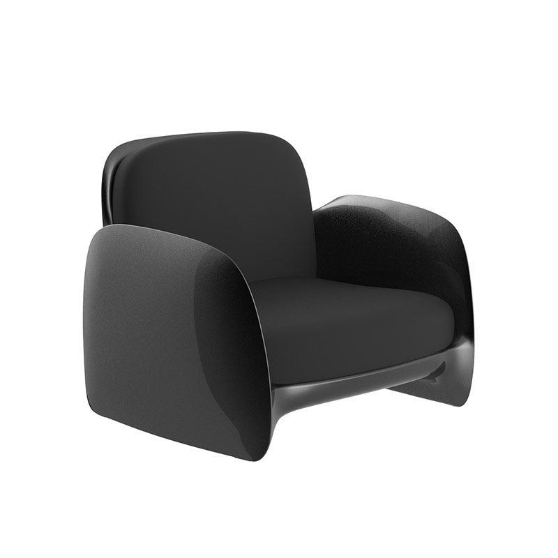 Pezzettina Armchair with Cushions, Black