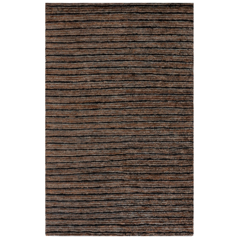 Gray Hand-Knotted Jute Rectangular Area Rug
