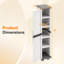 Armoire de rangement mince avec porte simple, garde-manger en plastique avec 4 tablettes grises et blanches-129961305