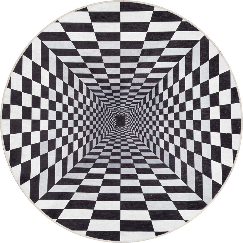 Abstract Indoor Rug, Round 6'7"