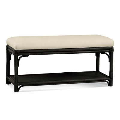 Summer Retreat Wicker Shelf Storage Bench