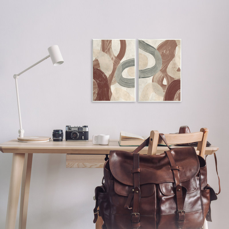 «Curvy Abstract Swirls», ensemble de 2 plaques murales par June Erica Vess