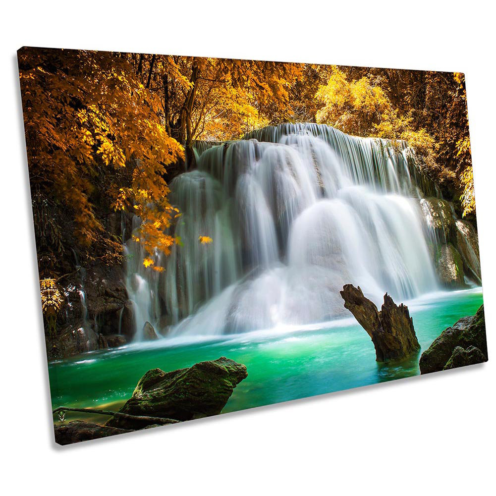 Tropical Forest Waterfall - Wrapped Canvas Print