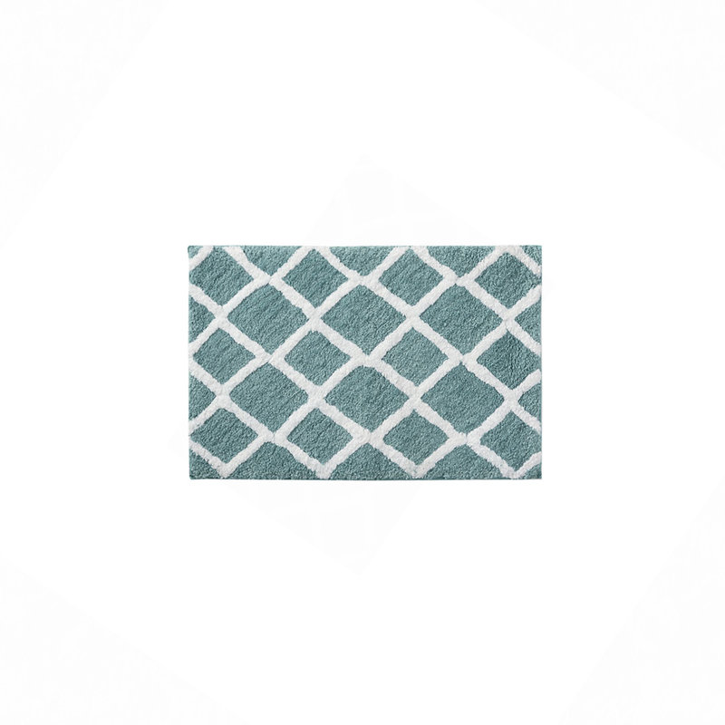 Tapis de bain réversible en microfibre touffetée à poils longs, Turquoise, Simple - L 34 po x l 21 po