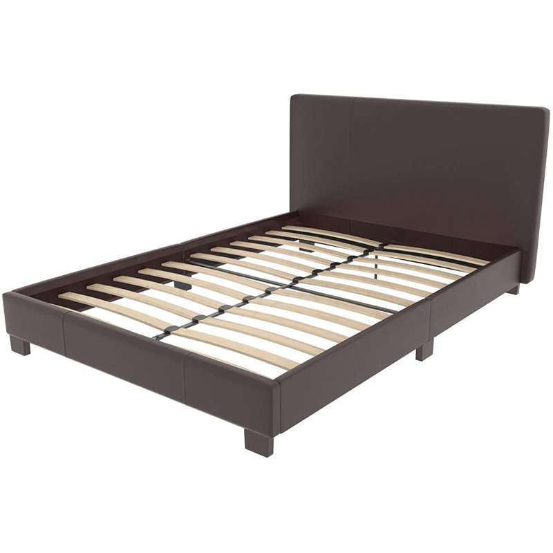 Morano Upholstered Bed with Mattress, Brown, Double (4'6), Flex 1000