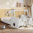 Ginyard Car-Shaped Floor Bed with Storage Drawers, Desk & Window-122581945-122581946