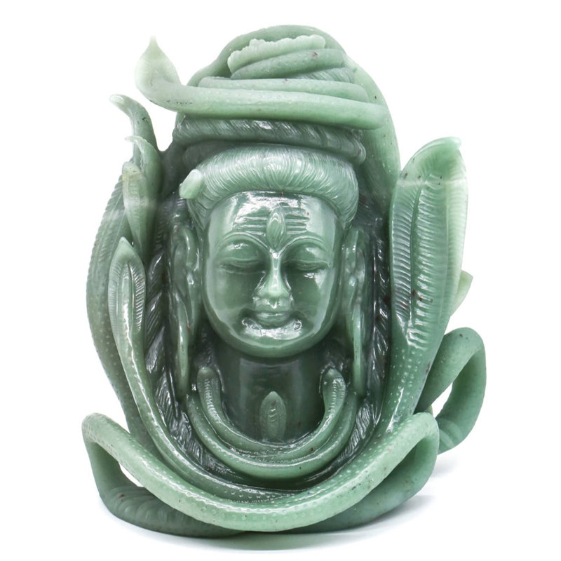 Lord Shiva Head en jade Aventurine