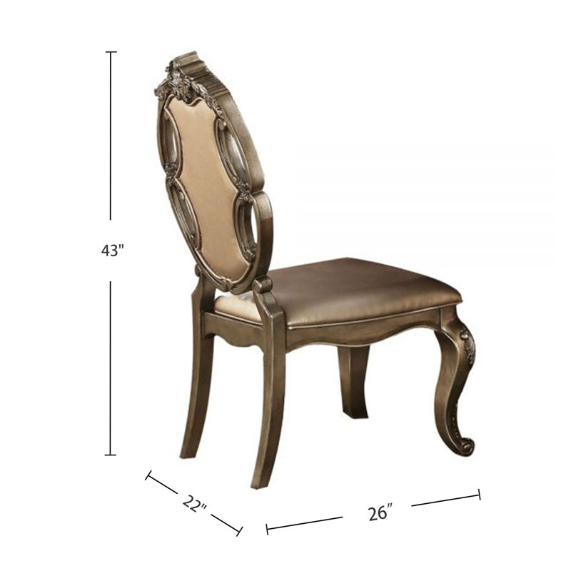 Chaise d'appoint capitonnée à dossier King Louis en chêne rétro