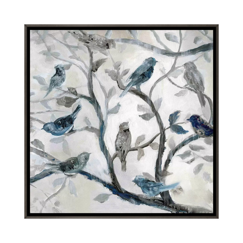 "Morning Song II" par Nan, reproduction d’art, H 26 po x l 26 po x P 1,5 po, Toile encadrée de bois rustique foncé