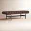 Banc rembourré en cuir véritable Penina-706929648