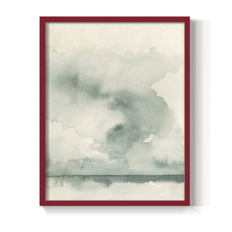 «Ocean Impression II», reproduction encadrée - bois massif, H 11 po x l 9 po, Rouge
