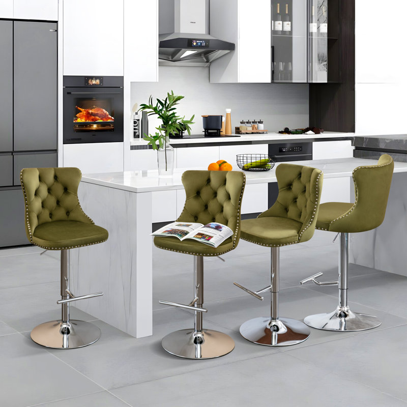 Tabouret pivotant à hauteur réglable Komara, Olive