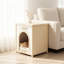 Maison solide pour petits chats, fonctionnant comme table d'appoint, jaune, design américain