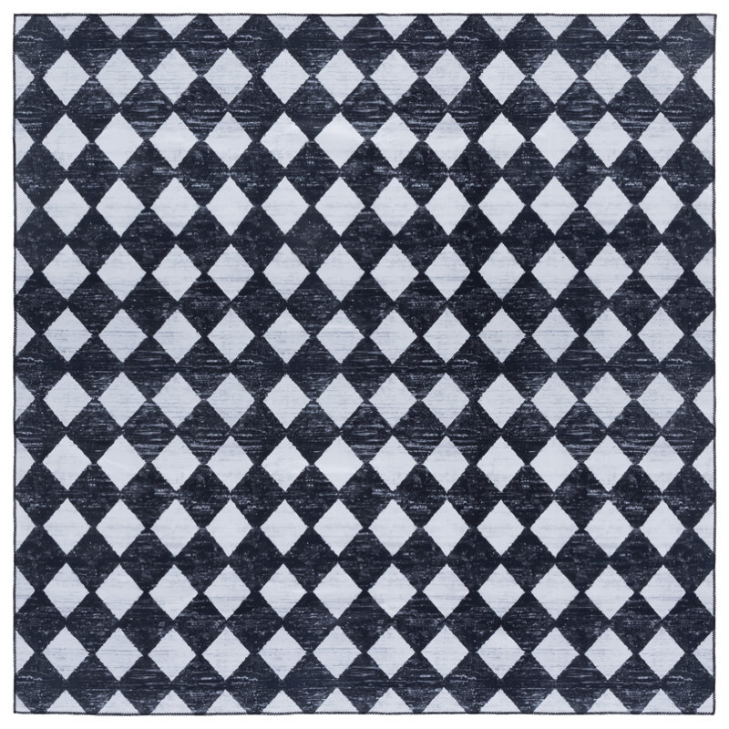Tapis noir / ivoire Sant Clara 357, Carré 6 pi