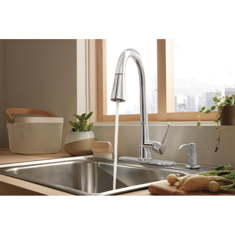 Robinet de cuisine à poignée simple avec Powerinse Precept, Chrome