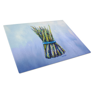 Fresh Bunch Asparagus Glass Cutting Board