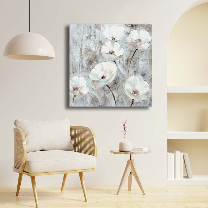 Art mural sur toile White Bloom Meadow