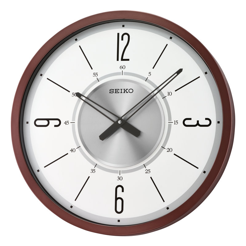 QXA759BLH Wall Clock, Brown, White