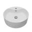 Karran Valera Lavabo de salle de bain vasque rond en porcelaine vitreuse avec trop-plein