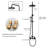 DIDADI 2 Cross Handles Wall Mounted Bathroom Shower, Rain Shower System Oil Rubbed Bronze Outdoor Shower Faucet Set with 8 Inch Rainfall Shower Head Handheld Spray, Fixtures Solid Brass-129676568