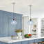 1 - Light 9.05"Wide Pendant Light with Seed Glass Shade-92635381