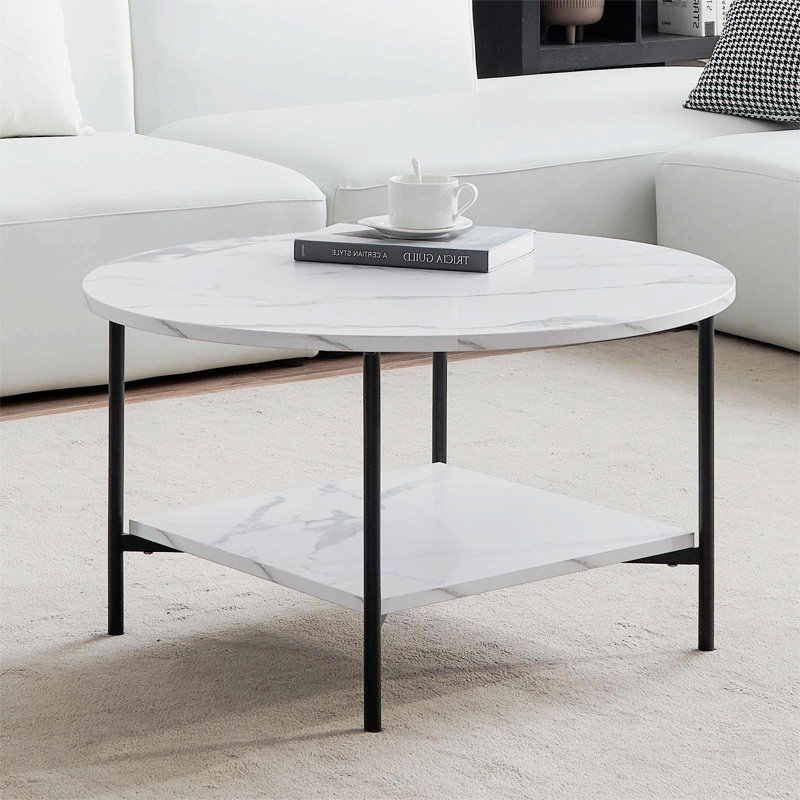 Shemica Coffee Table with Storage, Black
