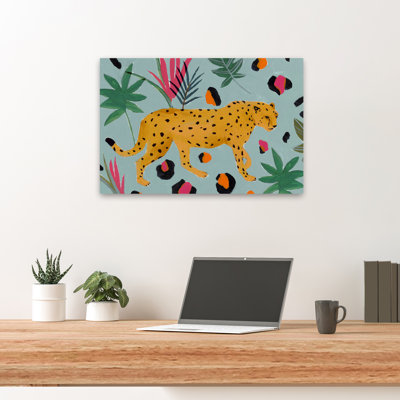 Marche, guépard Ii, paysage, nature, peinture, art tropical