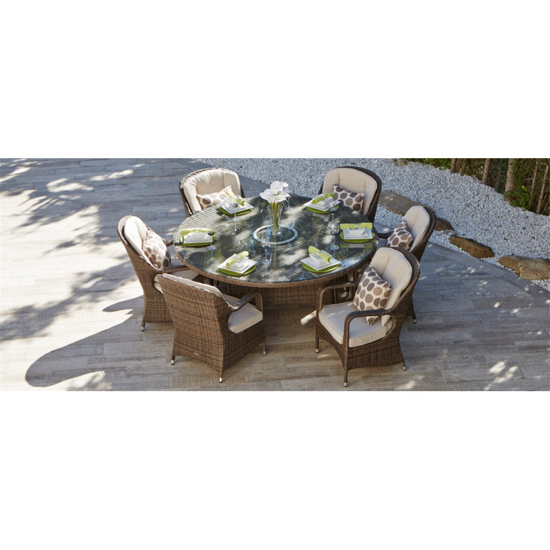 Ensemble repas pour 6 personnes avec coussins Midbury