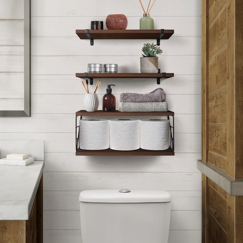 Reyka Floating Shelf, Rustic Brown