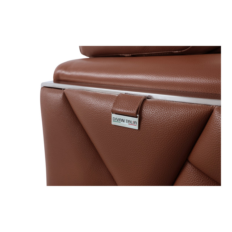 Causeuse en cuir italien Global United, Chameau