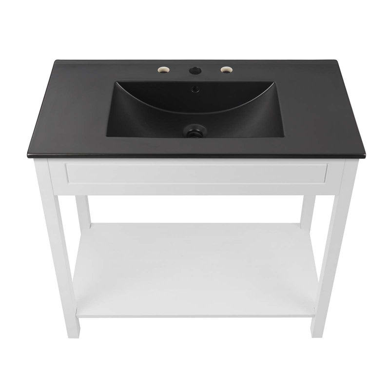 Meuble-lavabo 36 po Modway Altura, Noir, Blanc