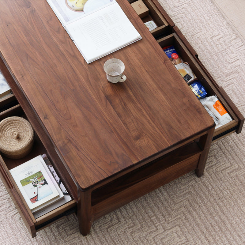 Table basse rectangulaire en bois massif, H 17,7 po x L 55,1 po x l 25,6 po