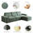 114.2'' Down-Filled Modular Sofa with Adjustable Recline Backrest and Storage Space, Dark Green-1504166362