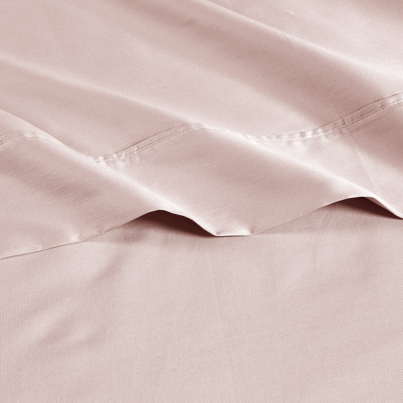 Blush Pink King Cotton Sateen Sheet Set