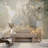 Blue Beige Gold Abstract Marble Wall Mural-1547833590