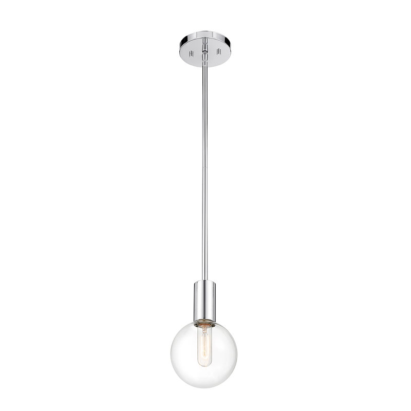 Luminaire suspendu en forme de globe à 1 lumière Lakwan, Chrome