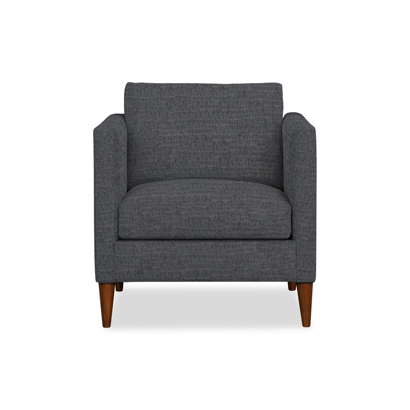 Clifford Upholstered Custom Armchair, Nomad Indigo Performance Chenille