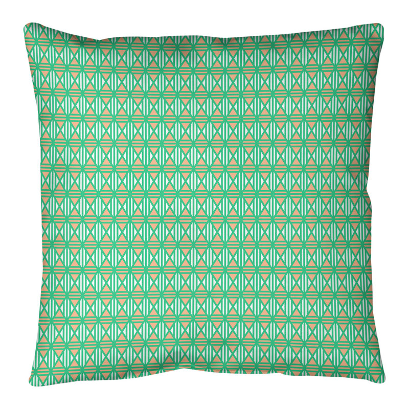 Coussin de sol Katelyn Elizabeth, 28 po x 28 po, Vert / Orange