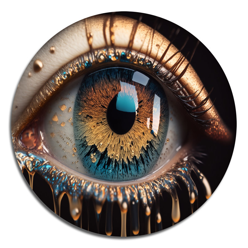 Œil coloré III - mode ronde, art en métal, H 29 po x l 29 po