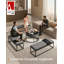 78cm Wide Faux Leather Round Footstool Ottoman-327921702