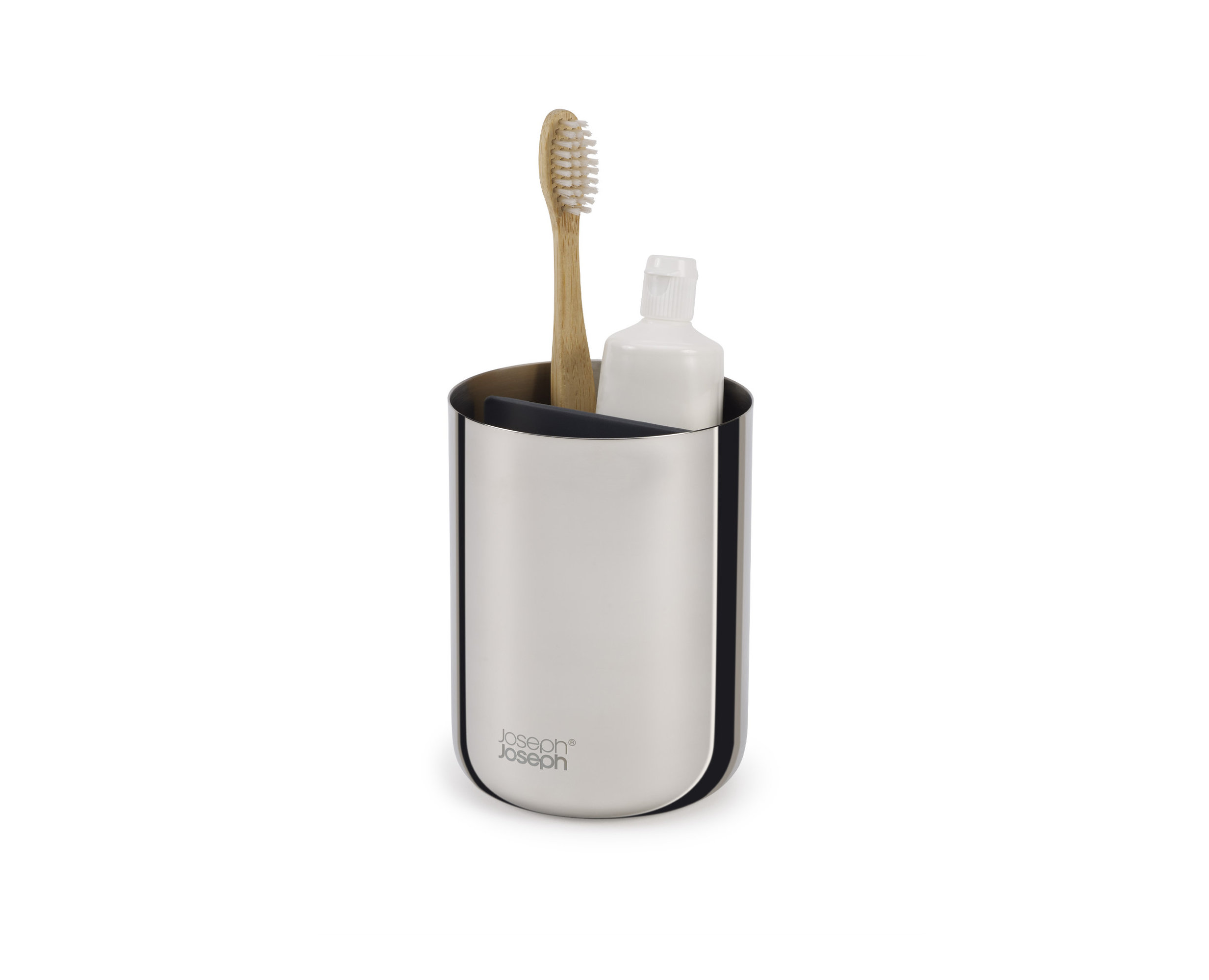 Joseph Joseph EasyStore Luxe Stainless Steel Compact Toothbrush Holder
