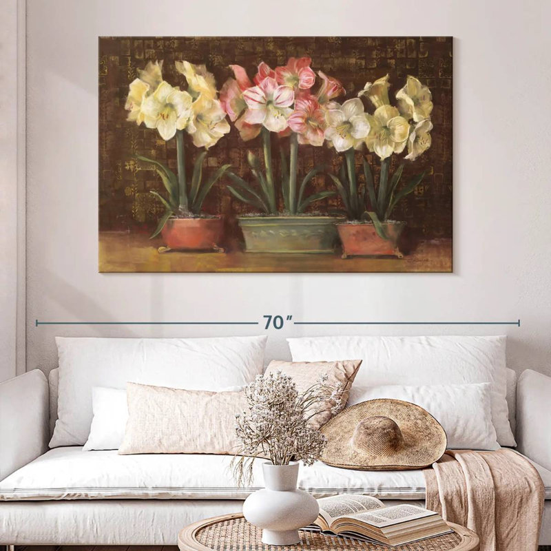 Amaryllis On Brown, 34" H x 51" W