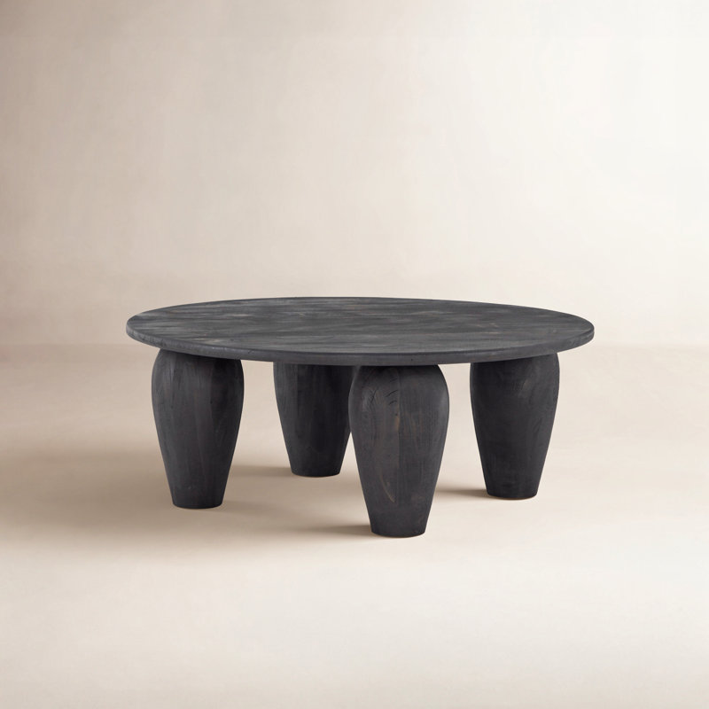 Maricopa Solid Wood Coffee Table, 16" H x 38" L x 38" W, Black