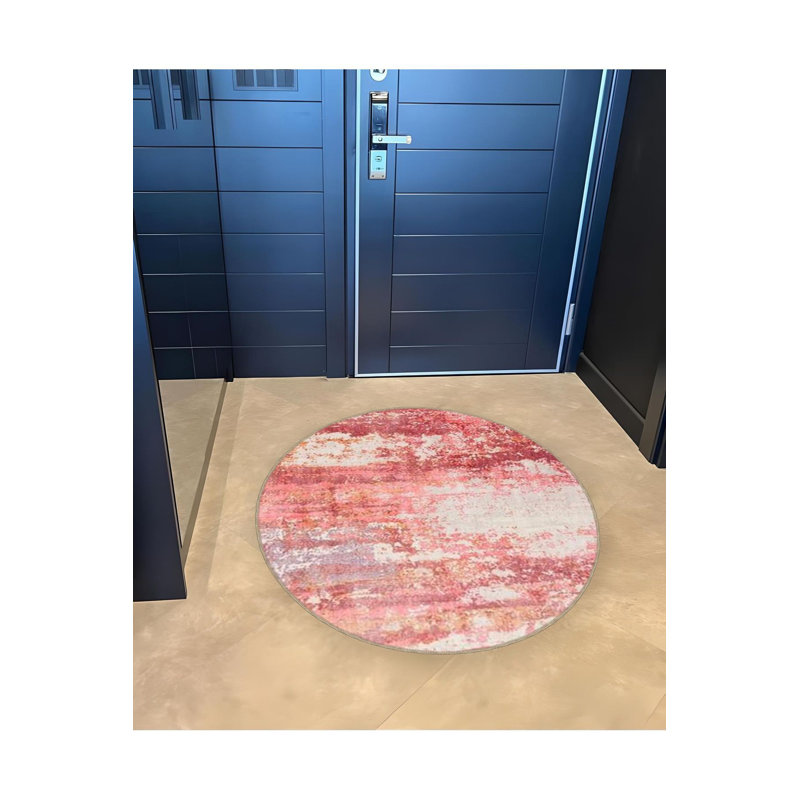 Tapis rond lavable à la machine, Sous-tapis rond 4 pi 11 po inclus