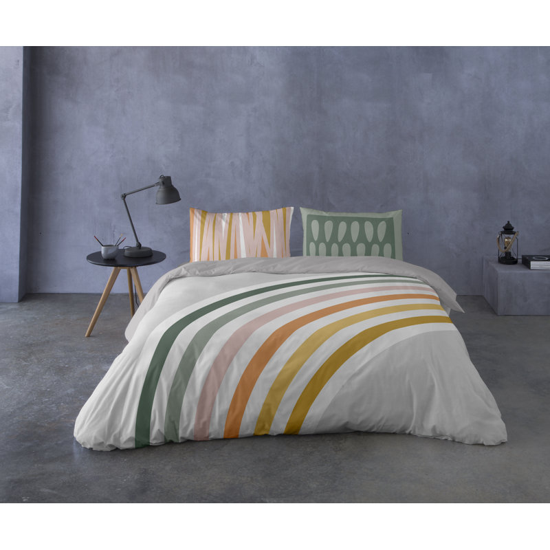 Ensemble de housse de couette en coton 2 pièces Rainbow Twin (l 66 po x L 86 po)