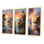 "Espagne coucher de soleil à Ibizas", 3 pièces sur toile-1958917804-1958917807