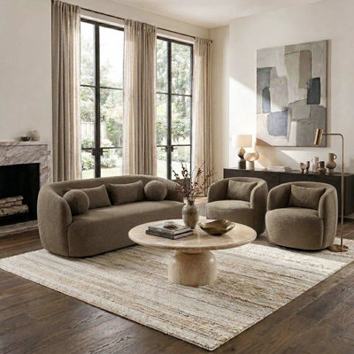 3 - Piece Boucle Living Room Set